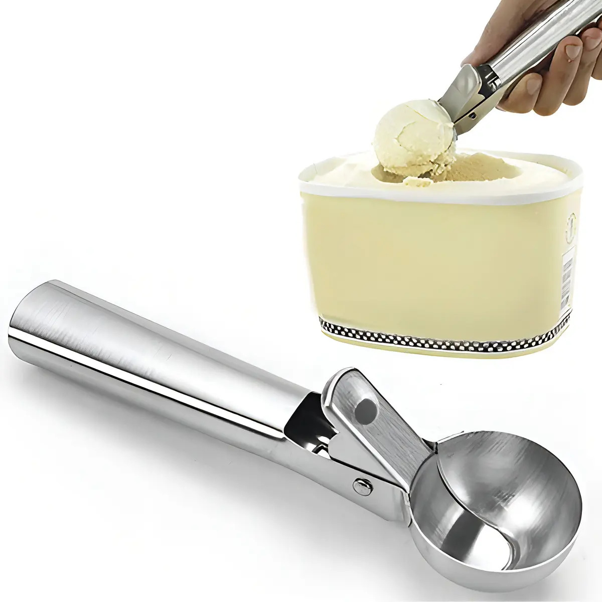 COLHER DE INOX PARA SORVETE 18 CM